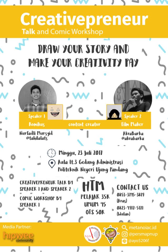 Creativepreneur Talk & Comic Workshop; Alasan Anak Muda Kreatif Makassar Nggak Boleh Melewatkannya 1