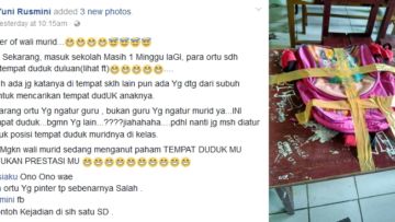 Sekolah Aja Belum Mulai, Tapi Orangtua Murid Udah Berebut Bangku, Sampai Tasnya Dipaku dan Dilakban