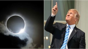 Trump Tonton Gerhana Matahari Tanpa Kacamata. Entah Sakti atau Ceroboh Nih, Bukannya Bahaya Ya?!