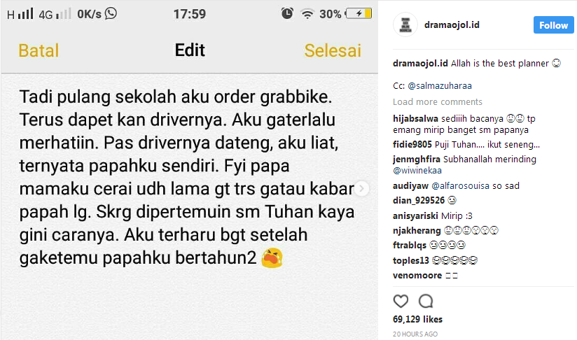Pesan Ojek Online, Gadis Ini Bertemu Ayahnya Setelah 10 Tahun Berpisah. Rencana Tuhan Emang Juara!