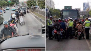 Kembali Tertangkap Kamera, Jalur Busway ‘Dijajah’ yang Tidak Berhak. Bahkan Berani Berlawanan Arah