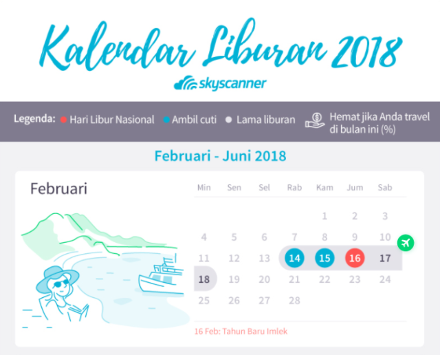 Kalender Liburan 2018 dari Skyscanner
