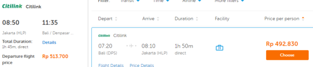 Fitur Round Trip Flight