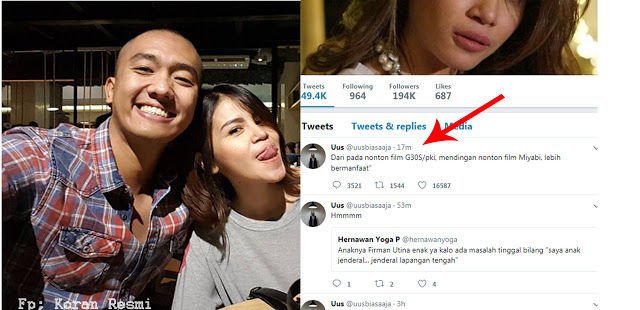 Jadi Korban Oknum Penyebar Kebencian, Uus Dibilang Lebih Pilih Nonton Miyabi Ketimbang Film G30S/PKI