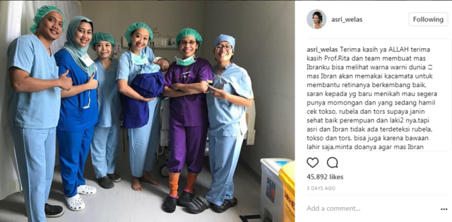 Anak Asri Welas Terkena Katarak di Usianya yang Baru 3 Bulan. Kita Doakan Agar Cepat Sembuh Yuk