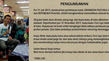 Tere Liye Berhenti Menerbitkan Buku Karena Ketidakadilan Pajak. Kalau Kayak Gini Siapa yang Keliru?