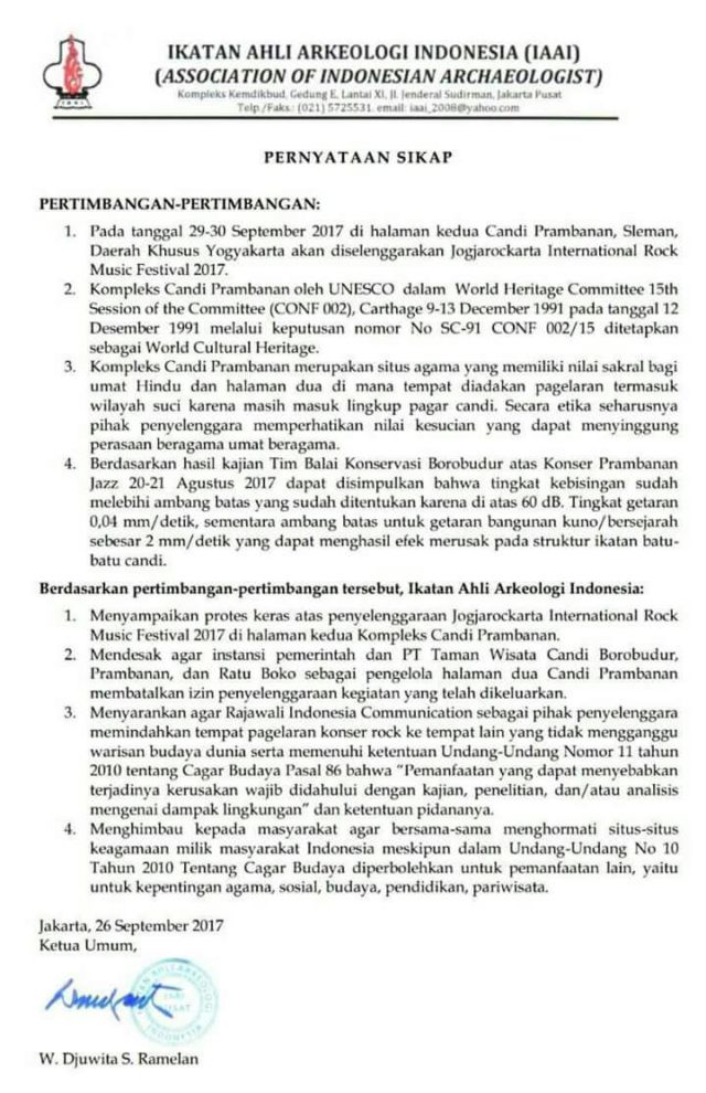 Gelaran Konser Rock di Candi Prambanan Tuai Kecaman Ahli Arkeologi. Situs Budaya Kok Buat Konser?