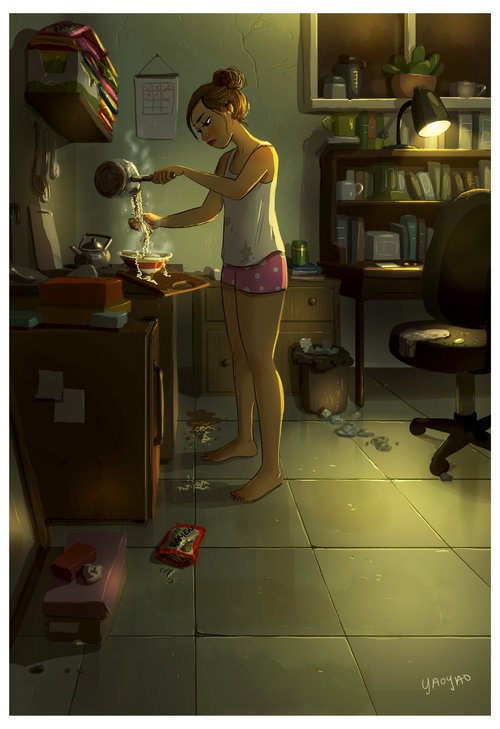 16 Ilustrasi yang Gambarkan Jatuh Bangun Kehidupan Cewek Single di Perantauan. Mana nih Suaranya?
