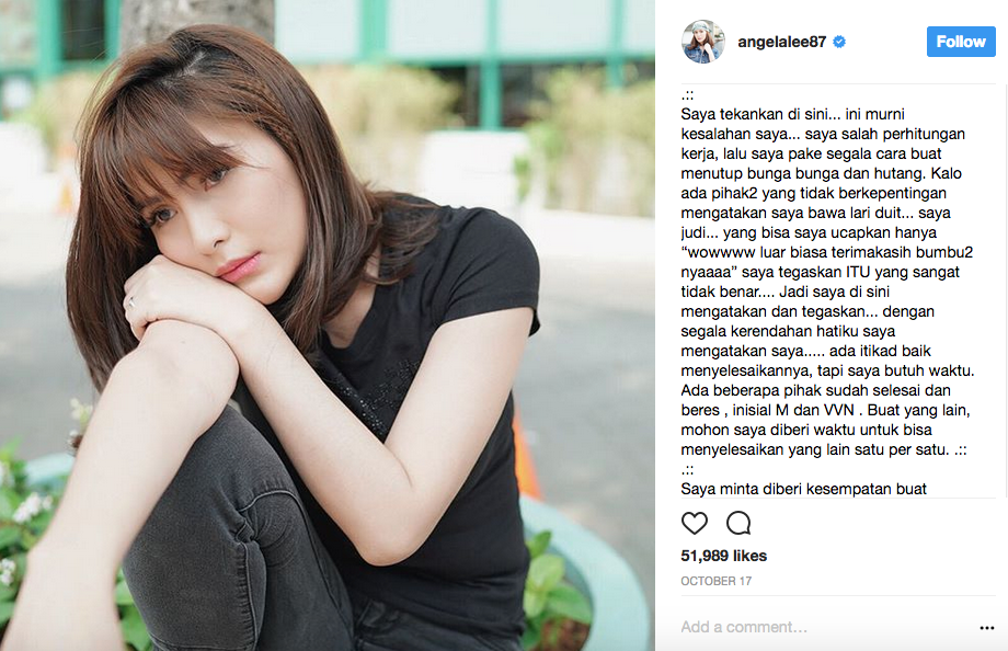 Belajar dari Angela Lee: Kamu Nggak Akan Pernah Merasa Puas Ketika Uang Sudah Membutakan. Bahaya Loh!