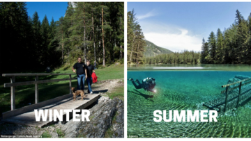 Taman Unik di Austria. Musim Dingin Jadi Taman, Musim Panas Jadi Danau!