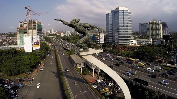 Patung Pancoran: Dulu dan Sekarang.