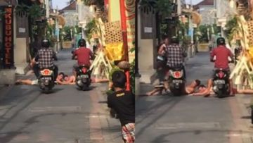 Viral, Turis Asing di Bali Berjemur di Jalan. Eh Dia Dilindas oleh Pengendara Motor Matik!
