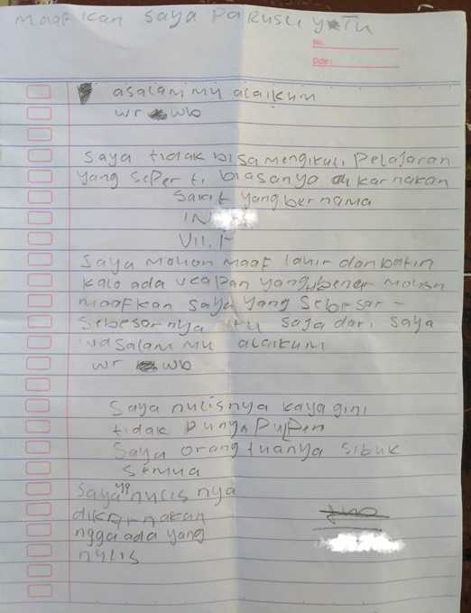 surat tidak masuk sekolah