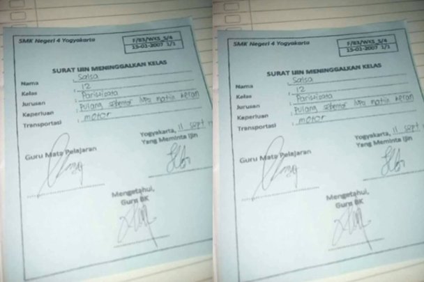 Nostalgia Surat Izin Nggak Masuk Sekolah yang Kelewat Jujur