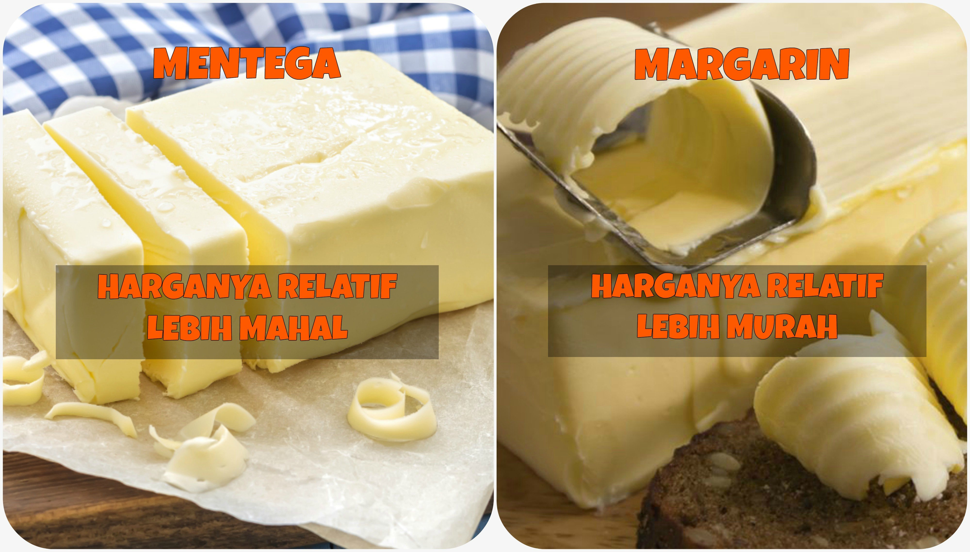 Perbedaan harga Mentega dan Margarin