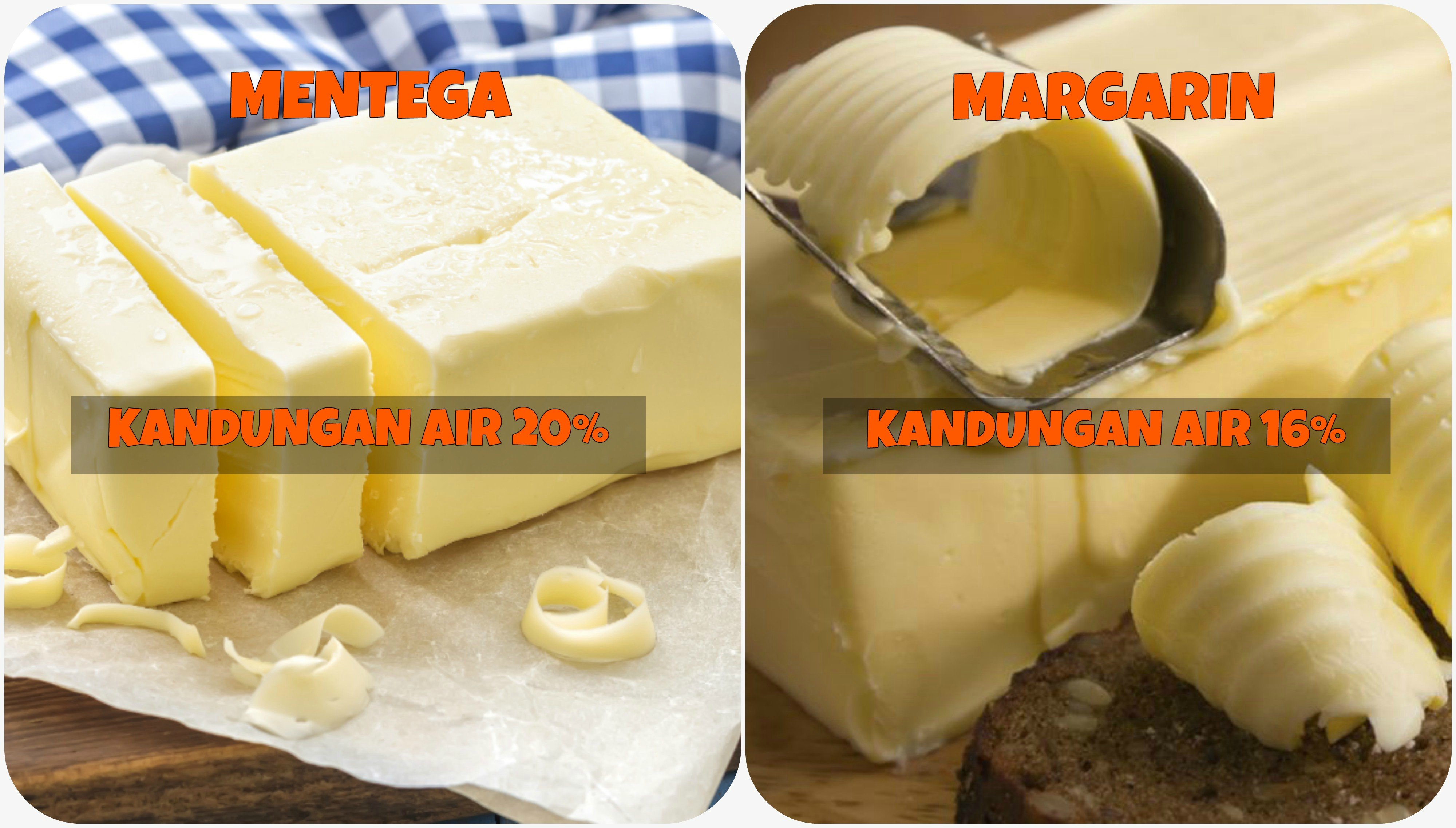 Perbedaan Kandungan air Mentega dan Margarin