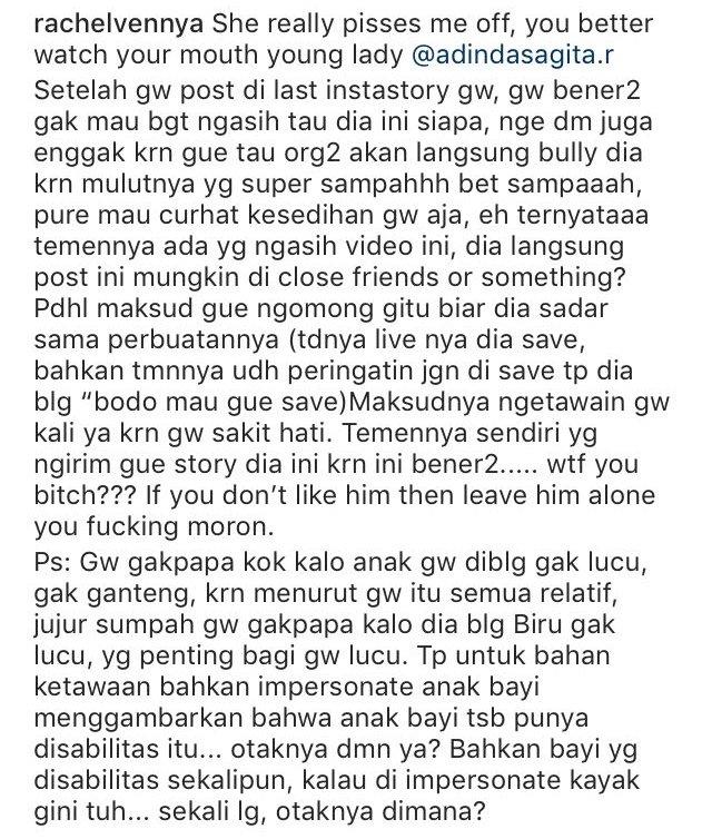 Nggak Suka Sama Rachel Vennya, Cewek Ini Malah Bikin Video yang Ngebully Baby Xabiru. Tega Banget!