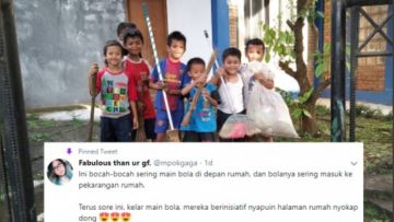 Anak-Anak ini Inisiatif Bersihkan Halaman Rumah Orang Setelah Dipakai Buat Main. Pinter Banget, Kan?