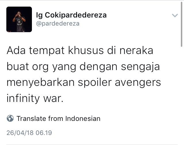 15 Pesan dari Warganet buat yang Sudah Nonton Infinity War. Banyak Banget yang Takut Lihat Spoiler~