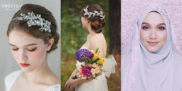 14 Ide Tatanan Rambut dan Hijab Pengantin dengan Aneka Side Tiara yang Memesona. Kunci Tampil Beda di Hari Istimewa