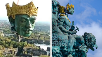 Patung GWK di Bali Sudah Hampir Jadi. Begini Rekaman Pemasangan Kepala Patung Seberat 4 Ton Ini!