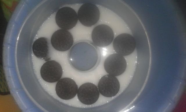 Gambar adonan agar putih dan oreo (sumber: dok. pribadi)