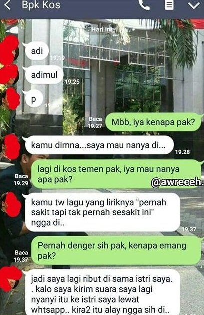 18 Percakapan Kocak Anak Kuliah dengan Bapak Kosan. Akrab Banget Sih, Dijadiin Tempat Curhat, Kan~