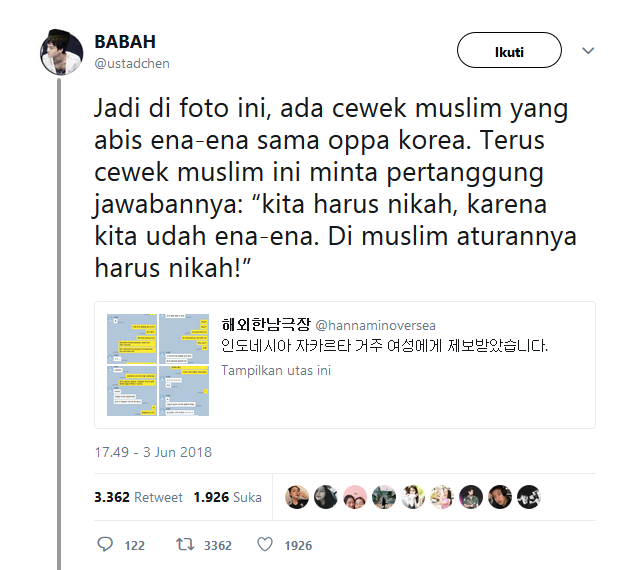 Janji Bakal Dinikahi Setelah Tidur Bareng Oppa Korea, Balasan yang Diterima Cewek ini Bikin Nyesek :(