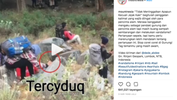 Seorang Pendaki Melakukan Vandalisme di Gunung Rinjani. Wah Norak Banget Sih Pendaki Ini ya!