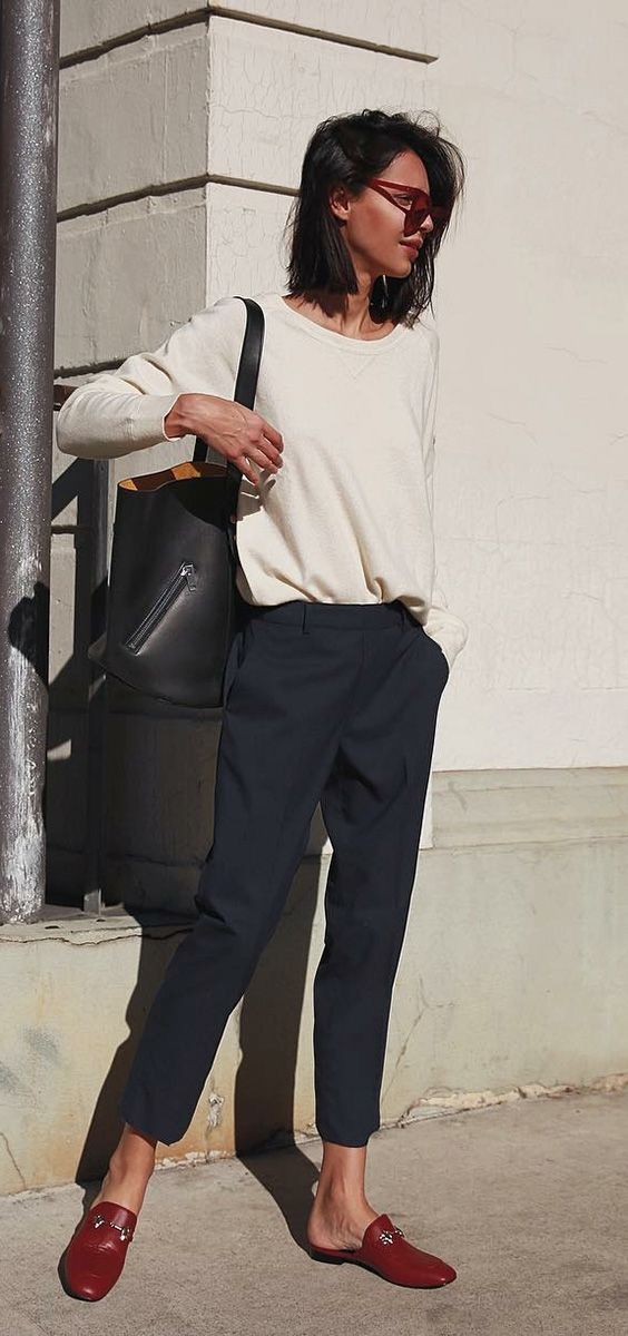 10+ Inspirasi Busana Kuliah dan Kerja dengan Cigarette Pants. Solusi Tampil Formal Tanpa Rok Span