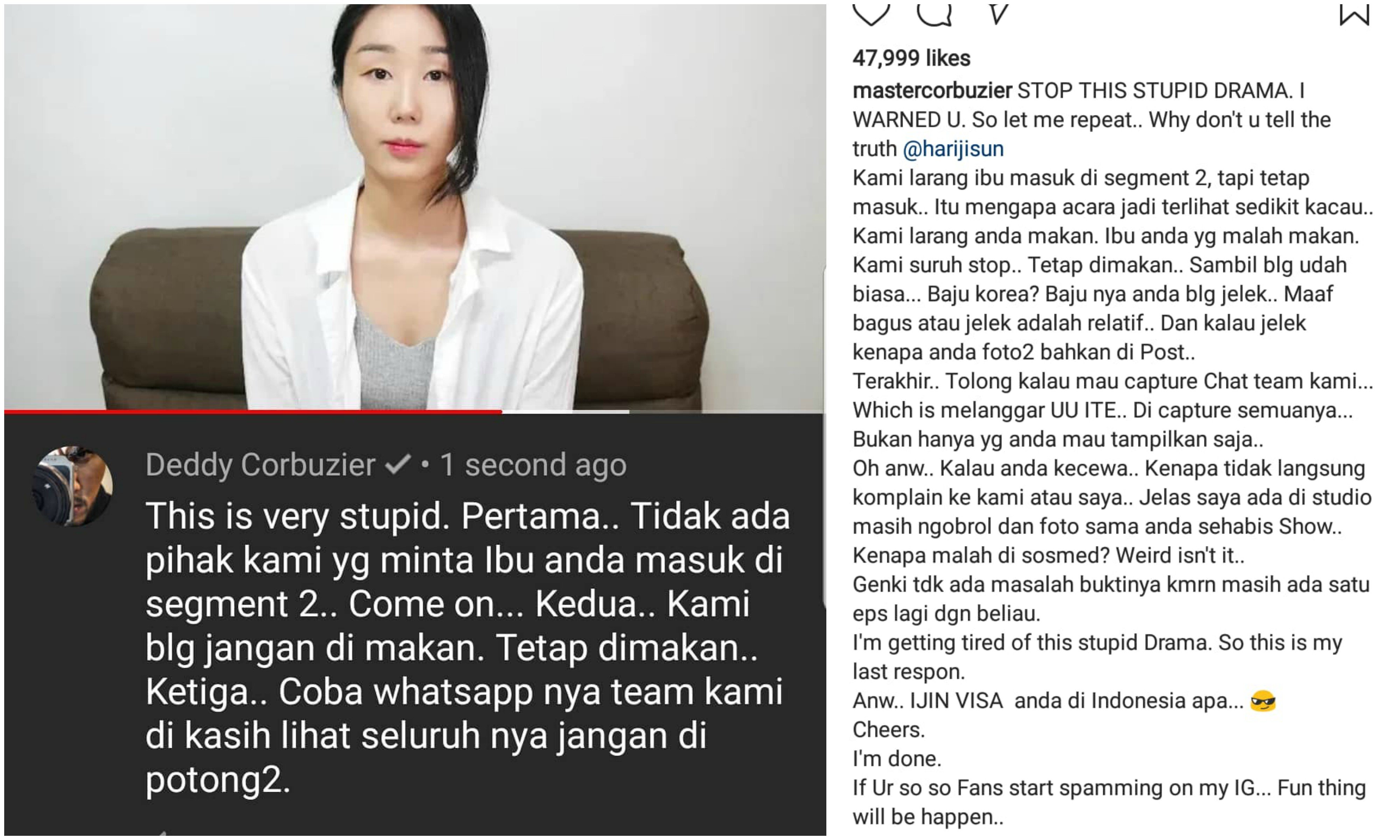 Salah Paham Deddy Corbuzier dan Jisun di Acara Hitam Putih, Warganet Berharap Penyelesaian Baik-Baik