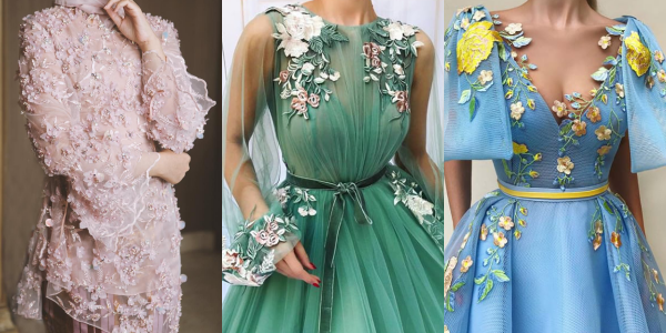 10 Inspirasi 3D Applique yang Memukau untuk Gaun Pesta Kekinian. Itu Baju Apa Pohon Ya? Bisa Keluar Bunganya