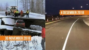 Cuma Butuh 4 Hari, Jalan Alaska yang Terbelah Akibat Gempa Selesai Diperbaiki. Inilah 4 Rahasianya