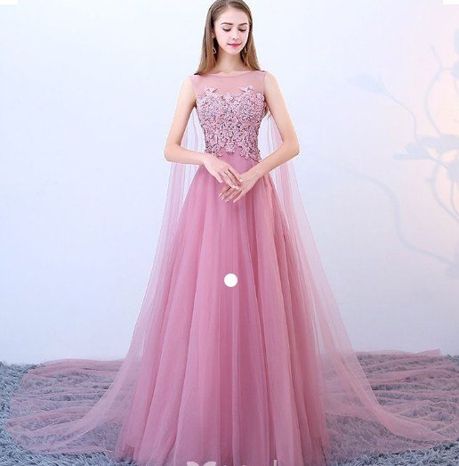 Gaun Pengantin Ruffles Warna Pink