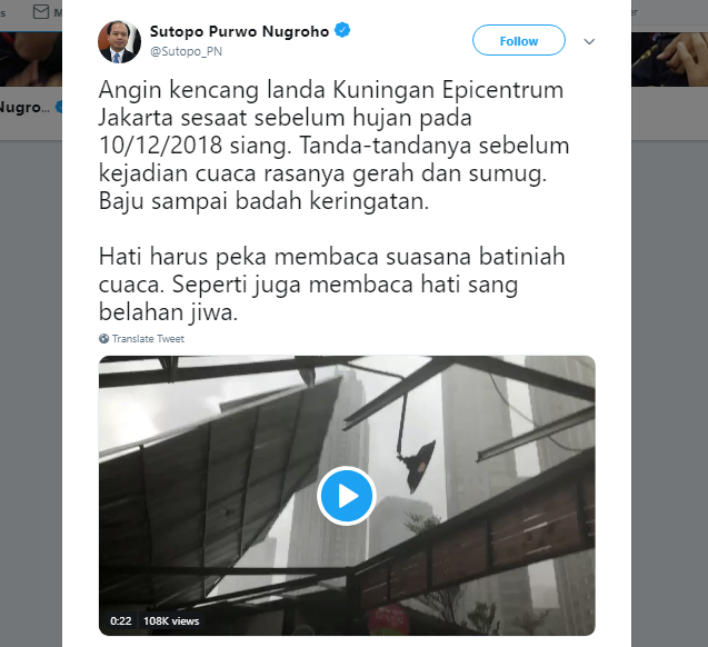 9 Petuah Kocak dan Bikin Baper ala Pak Sutopo. Yang Penting sih Tetap Informatif buat Semua Orang 26 9 Petuah Kocak dan Bikin Baper ala Pak Sutopo. Yang Penting sih Tetap Informatif buat Semua Orang