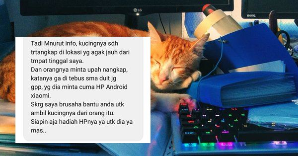 Kucing Kesayangan Hilang, si Penemu Minta Imbalan Berupa Ponsel pada Pemilik. Ini Ikhlas Nggak sih?