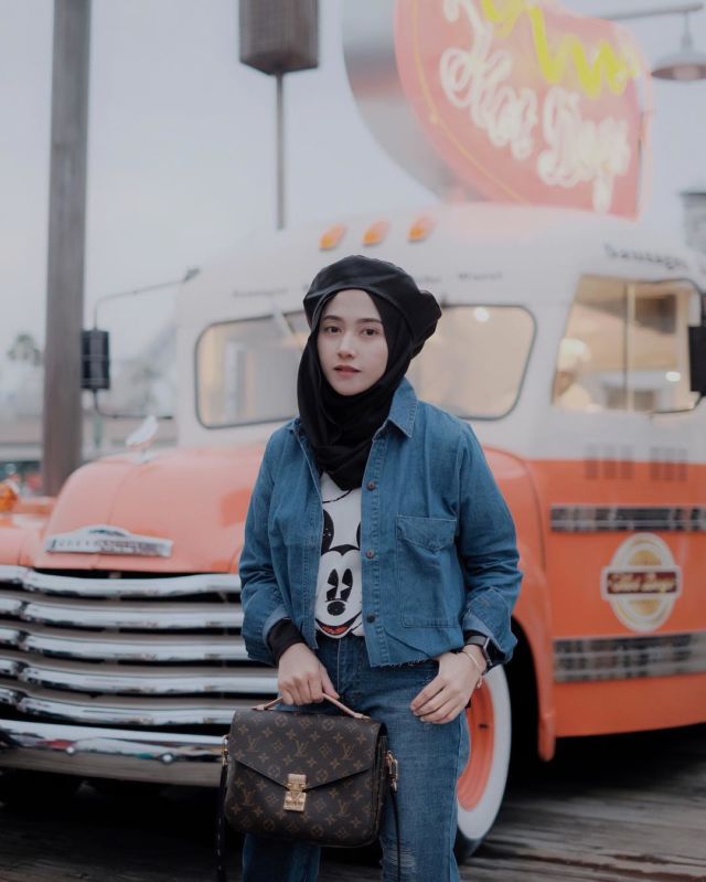 ootd hijab pakai topi