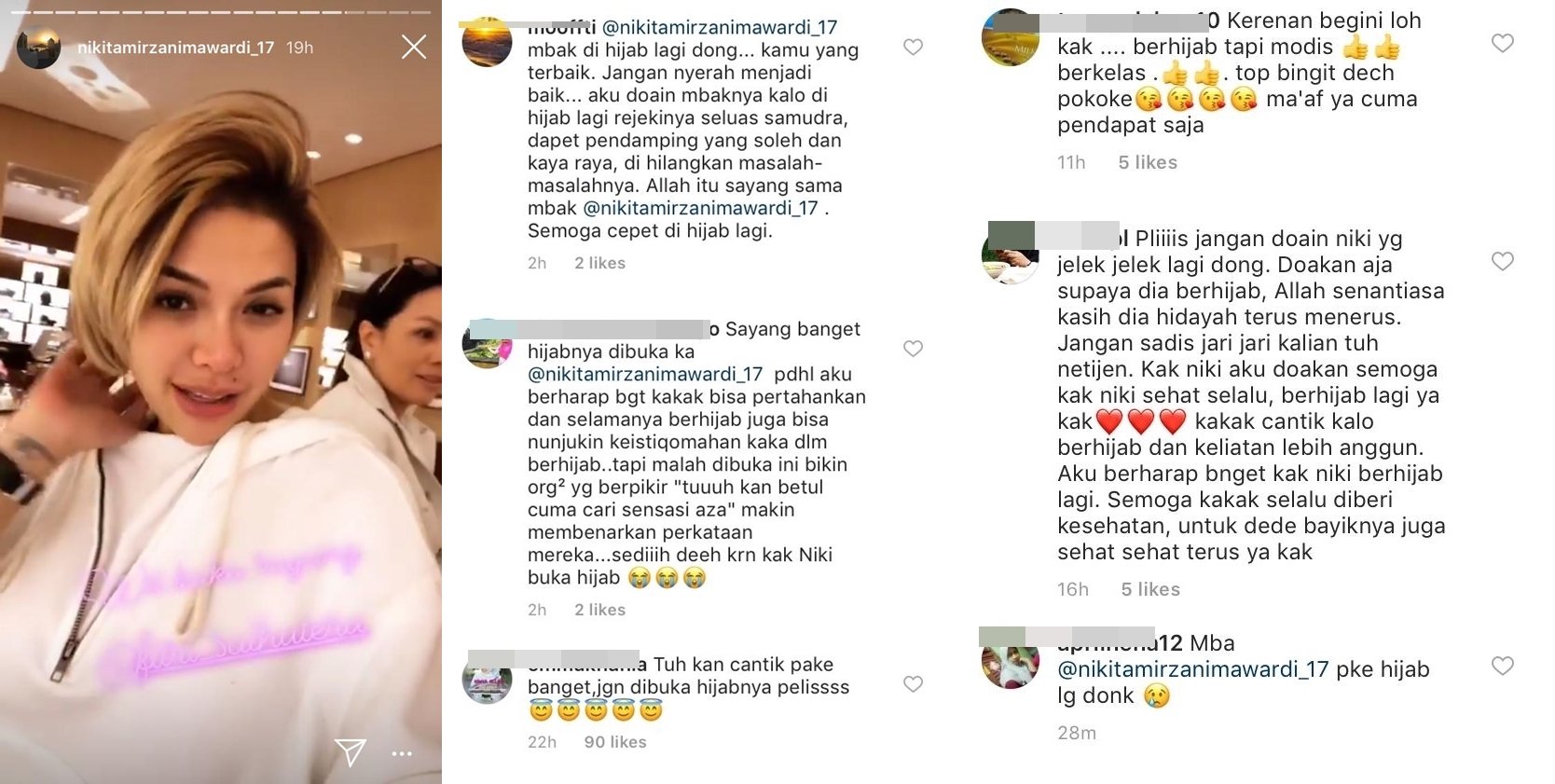 Putuskan Lepas Hijab, Warganet Ungkapkan Kekecewaan di Instagram Nikita Mirzani