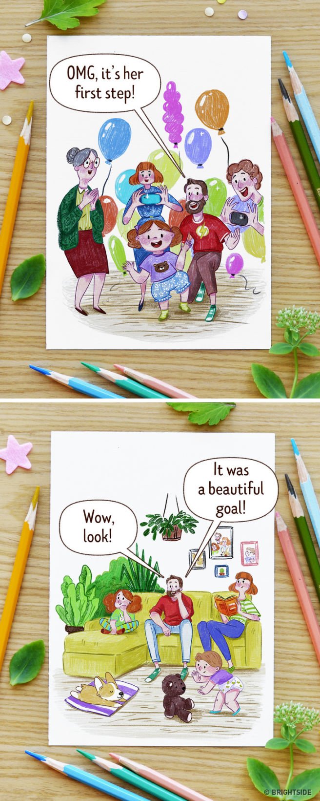 10 Ilustrasi Jujur nan Kocak Bedanya Anak Pertama dan Kedua. Sama-sama Bahagia, yang Beda Level Lebaynya