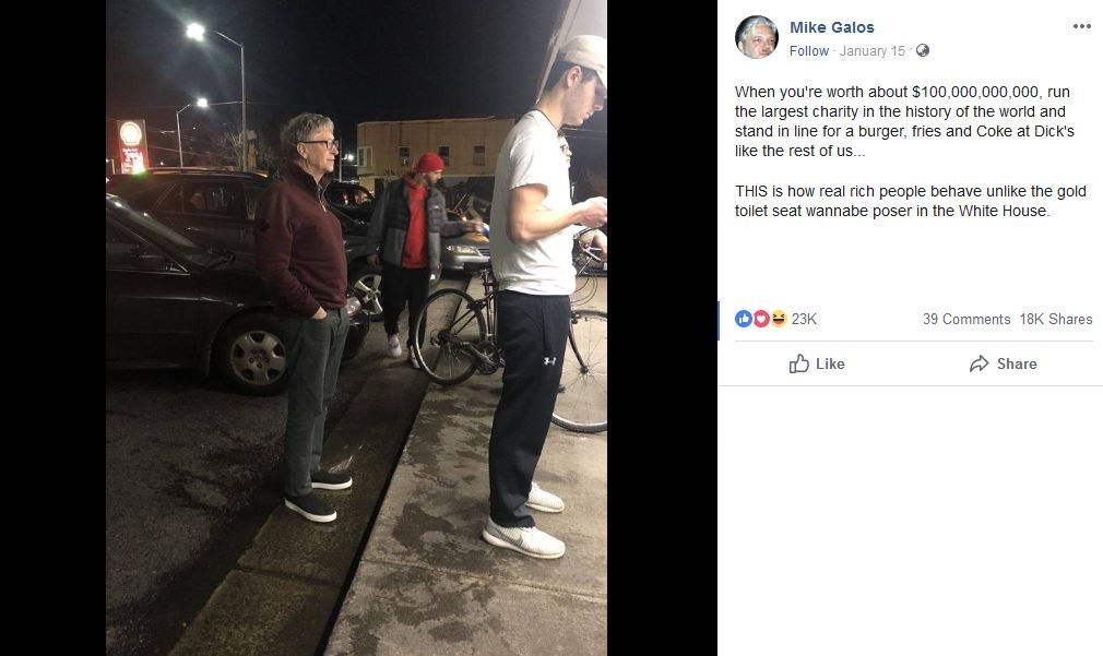 Bill Gates Beli Burger dan Antre di Pinggir Jalan, Warganet Dunia Geger dan Salut!