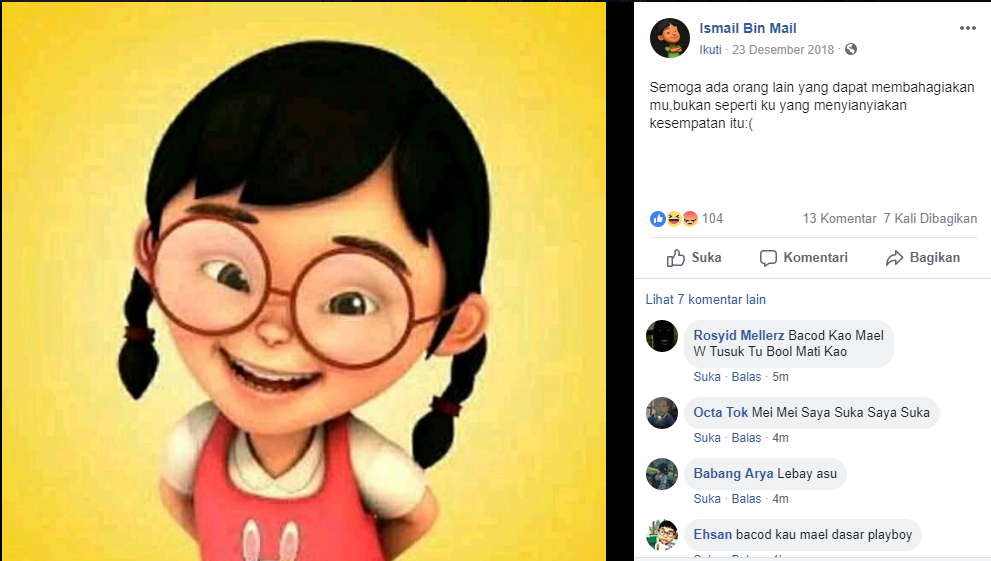 10 Kisah Cinta Menggemaskan dari Tokoh Kartun Upin-Ipin yang Terungkap di Facebook. Kok Konyol, Ya! :D