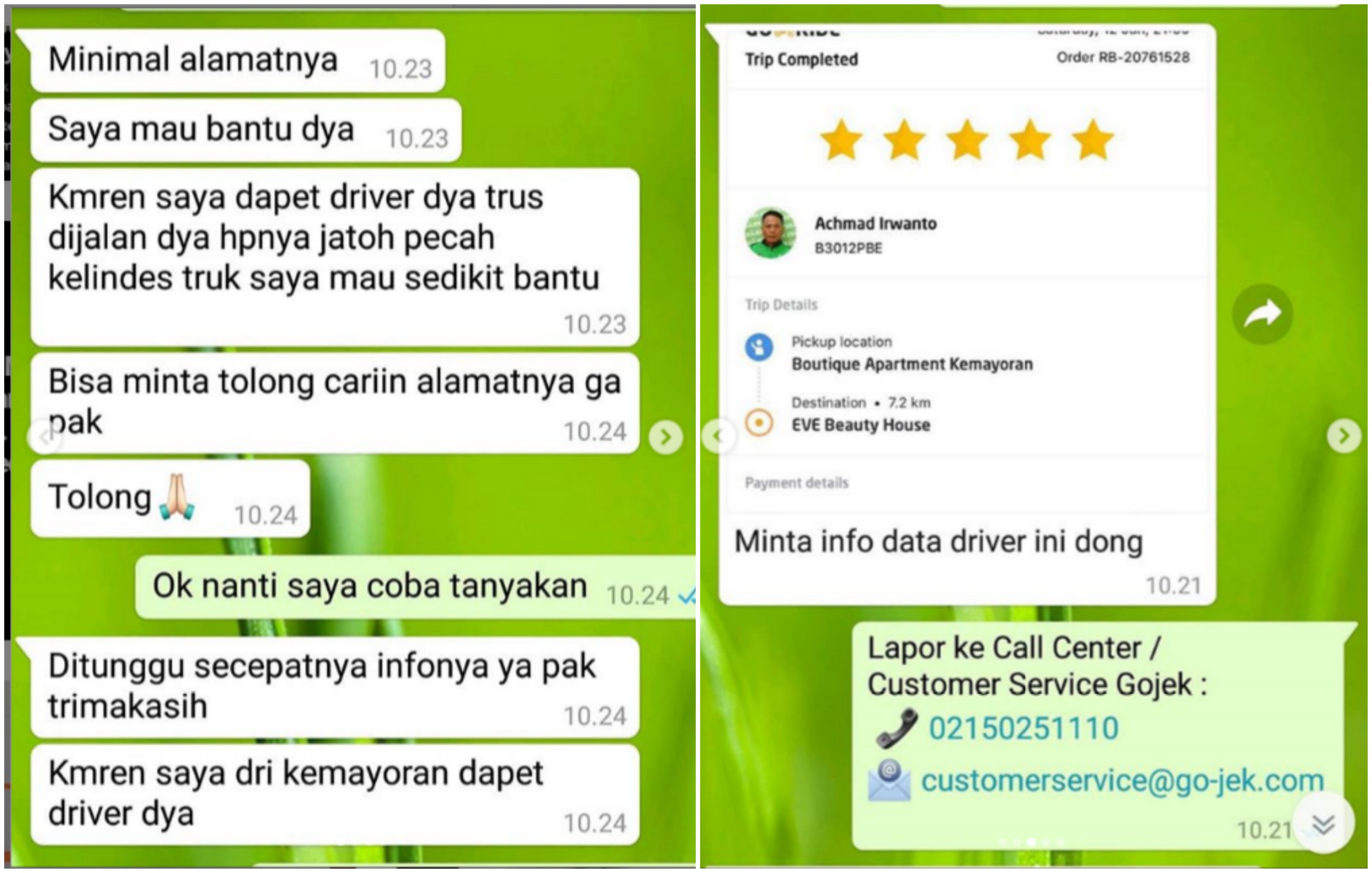 Ponsel Terlindas Truk, Penumpang Cari Driver Ojol ini buat Dibelikan yang Baru. Indahnya Berbagi~