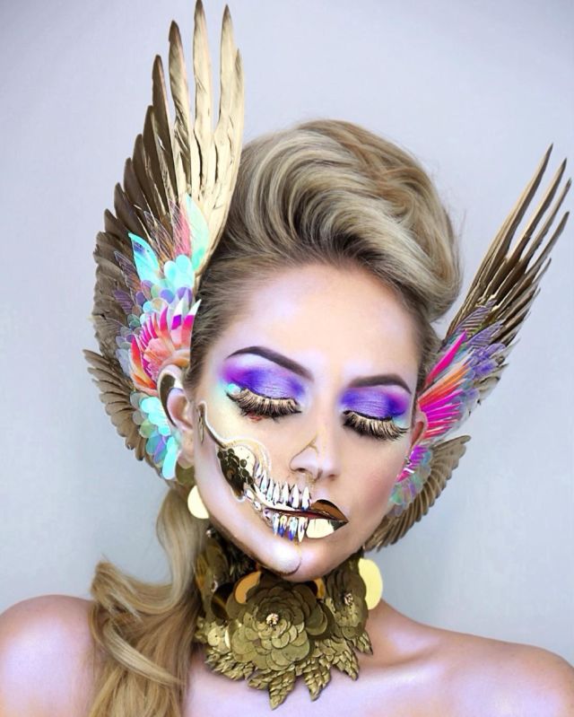 Menjuluki Diri 'The Skulltress', Cewek Ini Viral karena 11+ Potret Kreasi Face Painting Tengkoraknya yang Fantastis