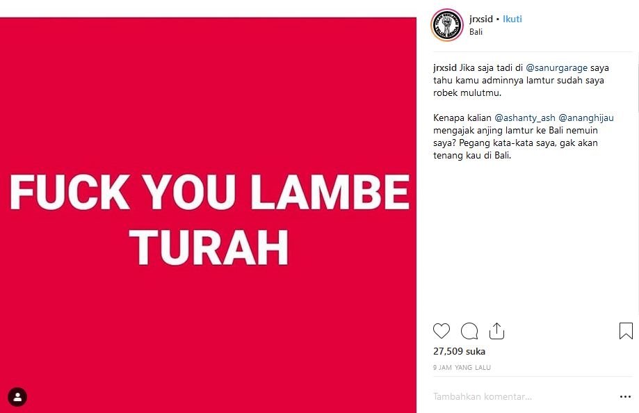 Breaking News! Jerinx 'SID' Kembali Murka Setelah Anang-Ashanty Bertemu Admin Akun Gosip di Bali