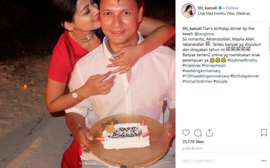 Pergi Honeymoon untuk Rayakan Anniversary, Titi Kamal Bahagia Didoakan 