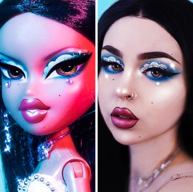 Boneka VS Manusia, Viralnya #BratzChallenge Ini Bikin Kamu Takjub Sama Kekuatan Make-up Mengubah Muka!