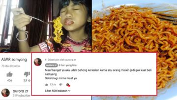 Viral Unggah ASMR Samyang Padahal Cuma Mi Instan, Gadis ini Minta Maaf. Salut Sama Keberaniannya!