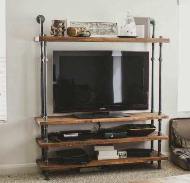 9 DIY Rak TV dari Kayu yang Desainnya Kece dan Bisa Dibikin Sendiri. Seminggu Jadi!