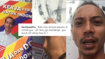 Video Fauzi Baadila yang Copot Poster Jokowi-Ma’ruf Viral. Ia Geram Karena ‘Main Tempel Aja!’