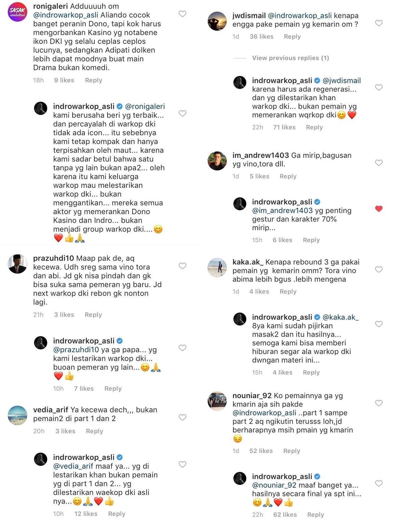 Indro 'Warkop' Menjawab Kekecewaan Publik Tentang Pemain Warkop DKI yang Terbaru. 'Mereka Sudah Maksimal', Katanya